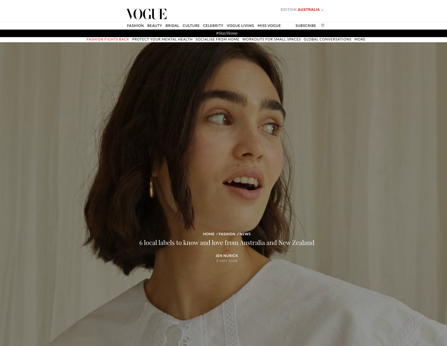 Vogue Australia Online, May 14 2020