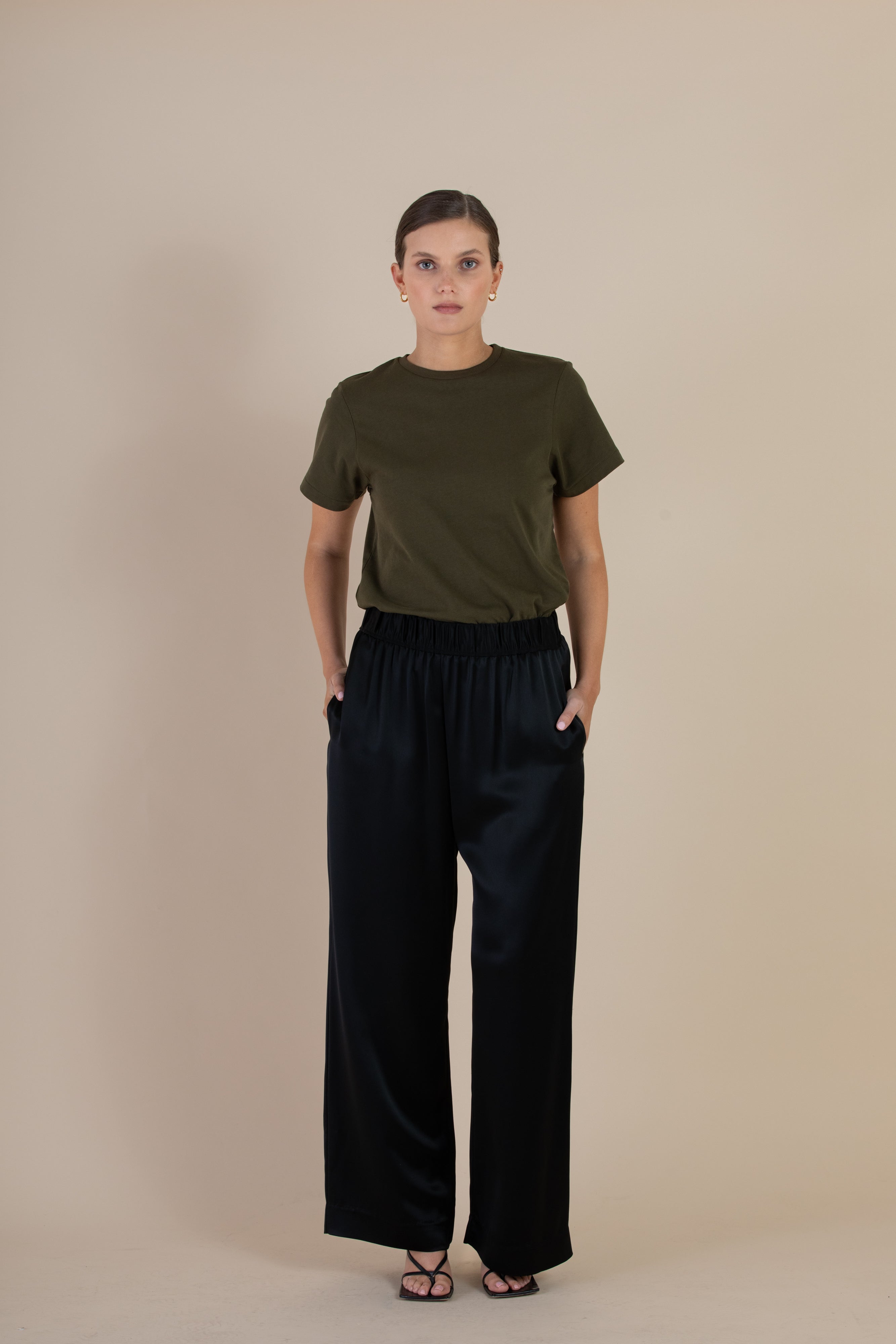 The Celeste Tee in Cypress front view