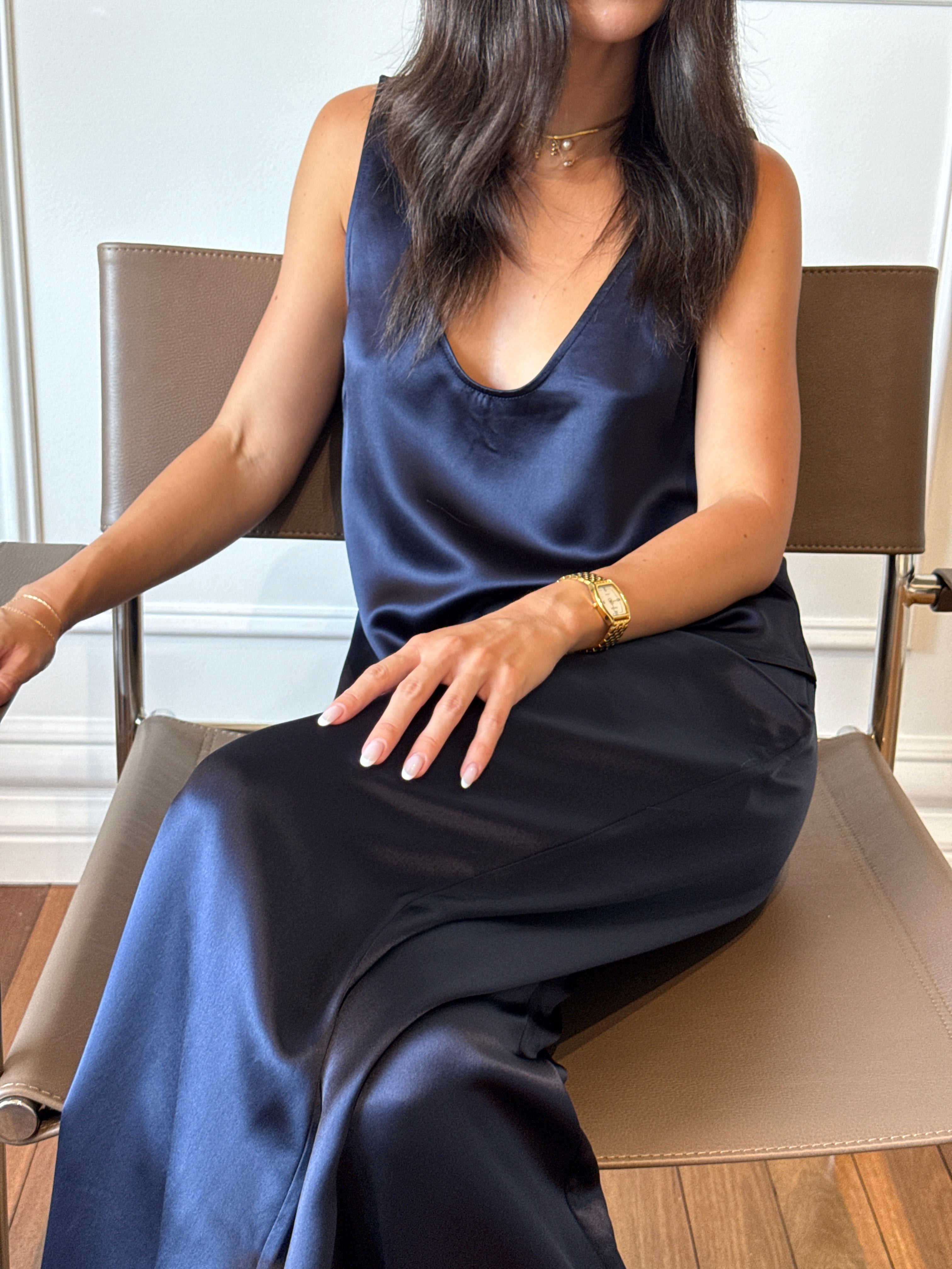 SELFE Adeline Pant in Midnight styled with the Margot Cami – elevated coordinated set