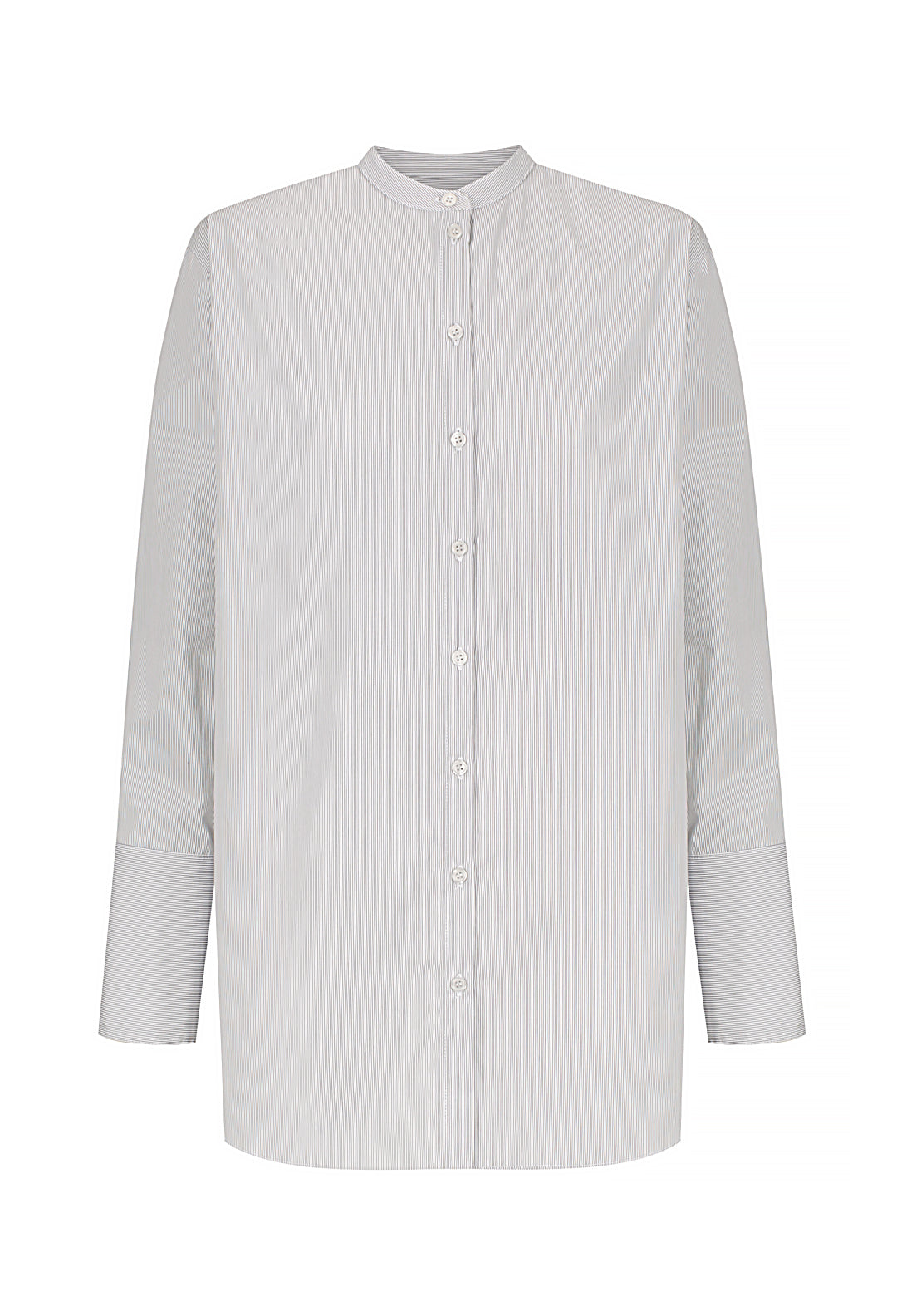 Collarless long sleeve shirt