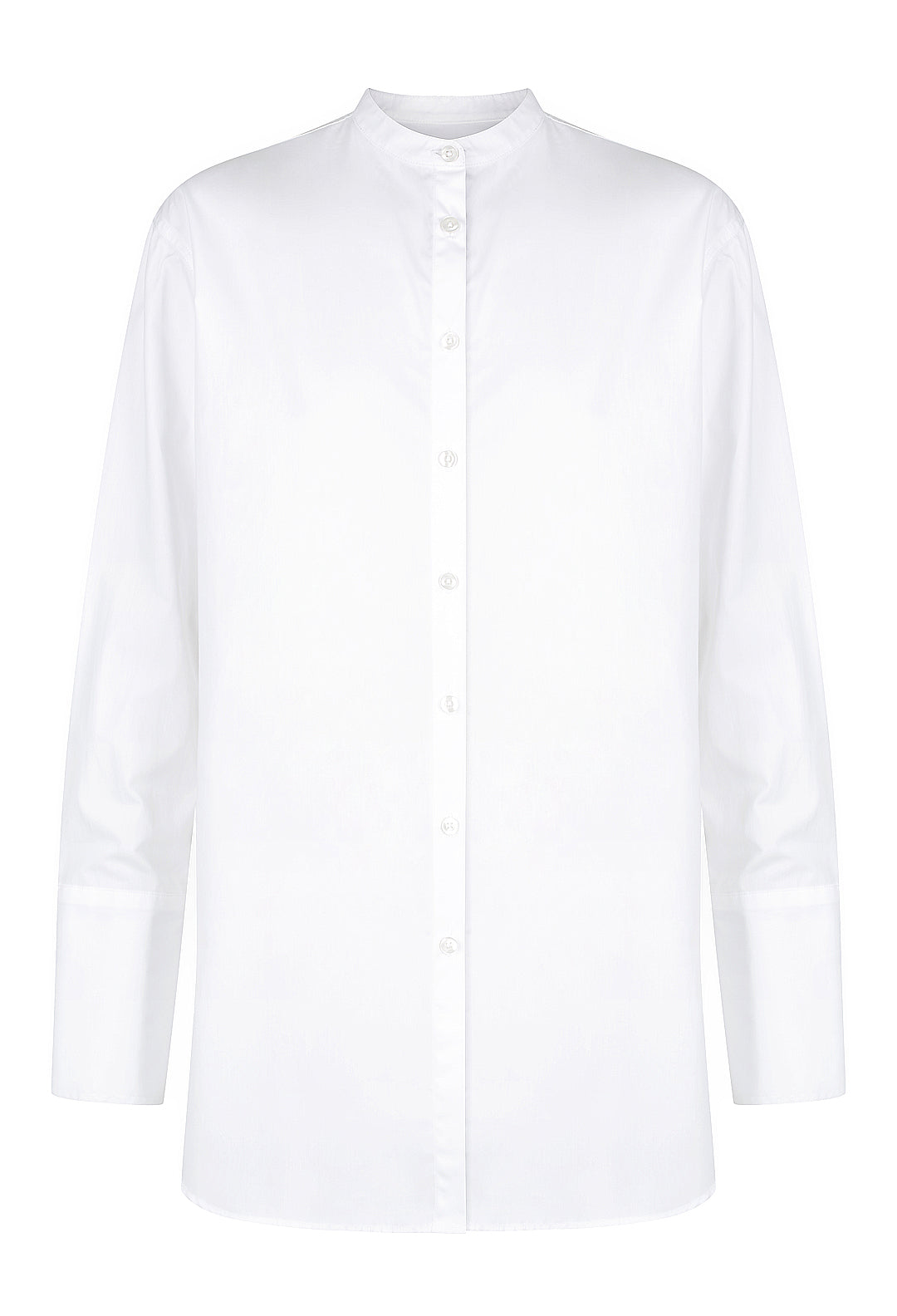 Collarless long sleeve shirt