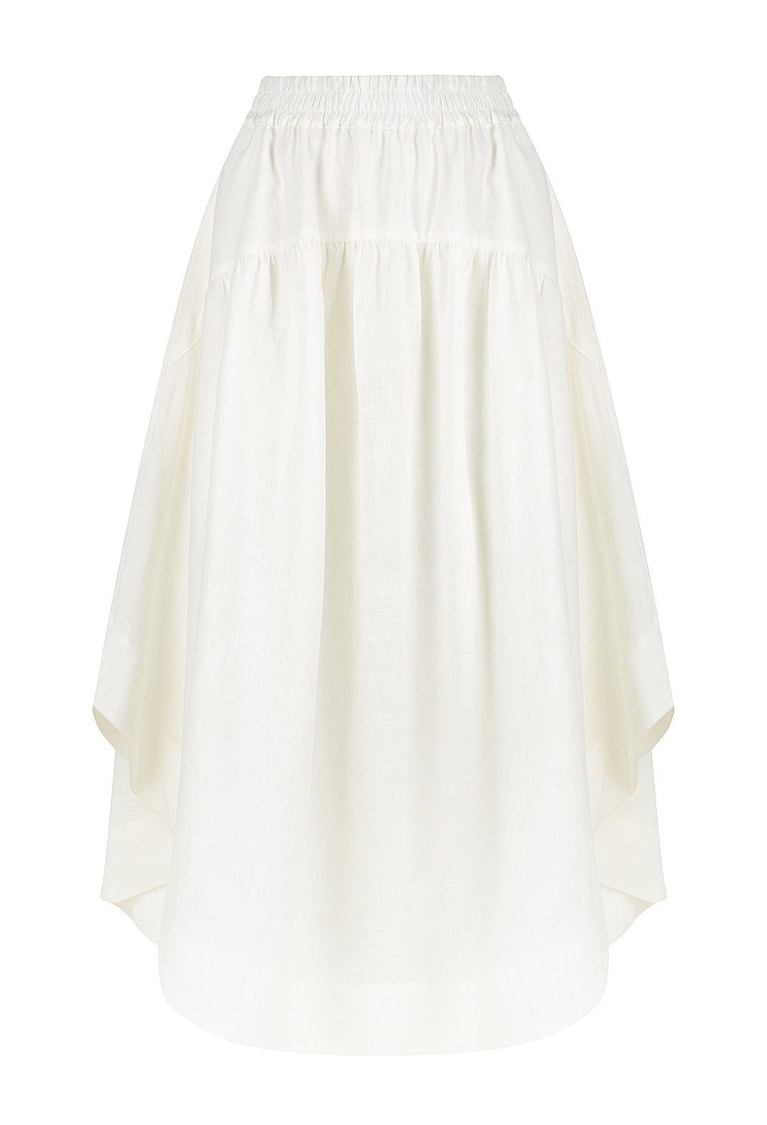 Gathered Linen Circle Skirt