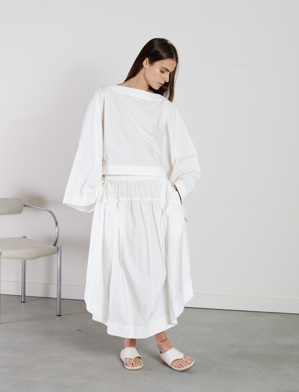 Cotton Gathered Circle Skirt