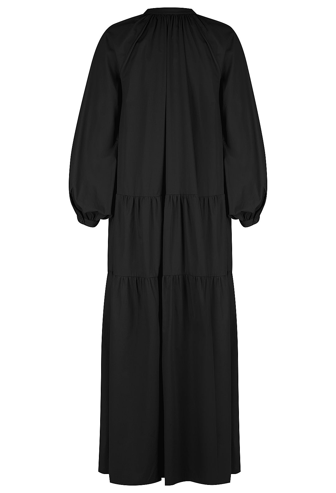 V Neck Long Sleeve Gathered Dress