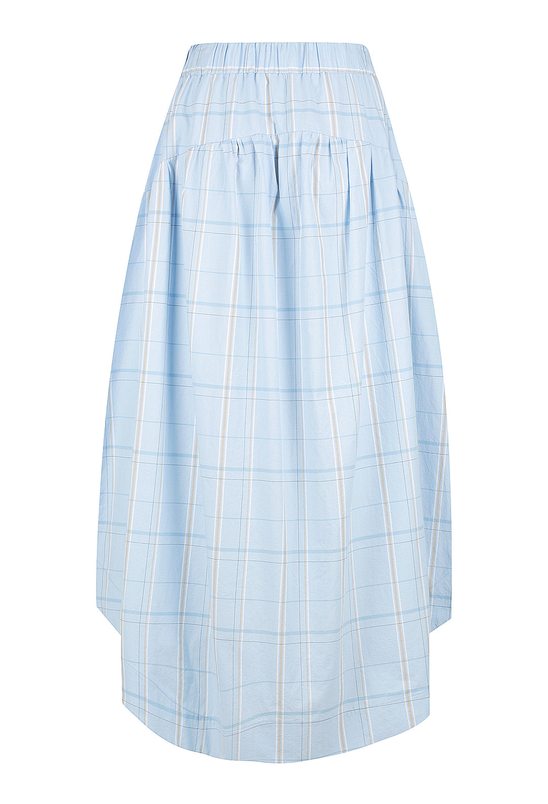 Check Strapless Gathered Dress