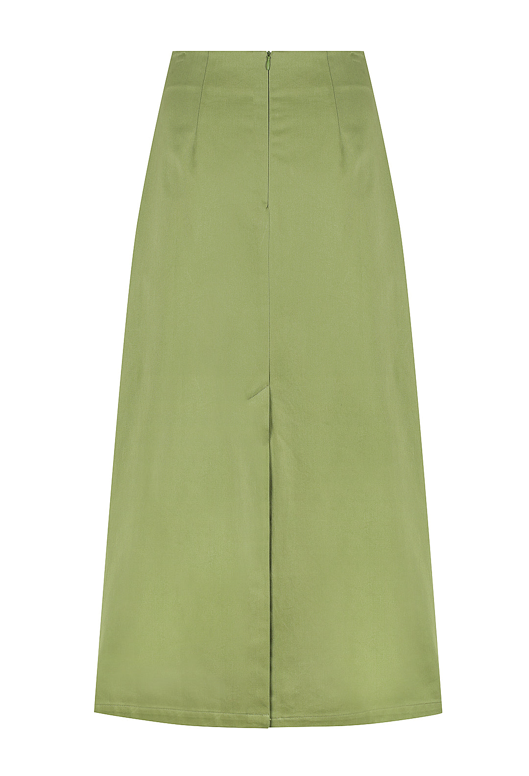 Cotton Canvas Midi Skirt