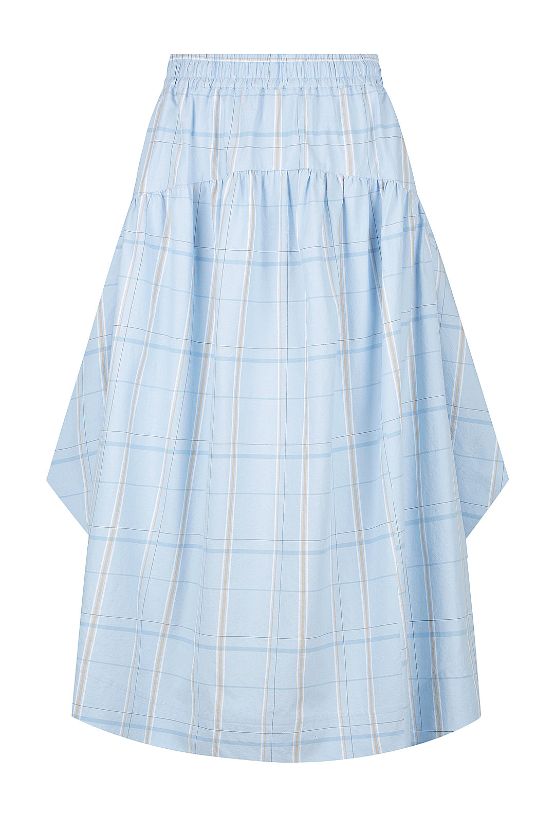 Check Gathered Circle Skirt