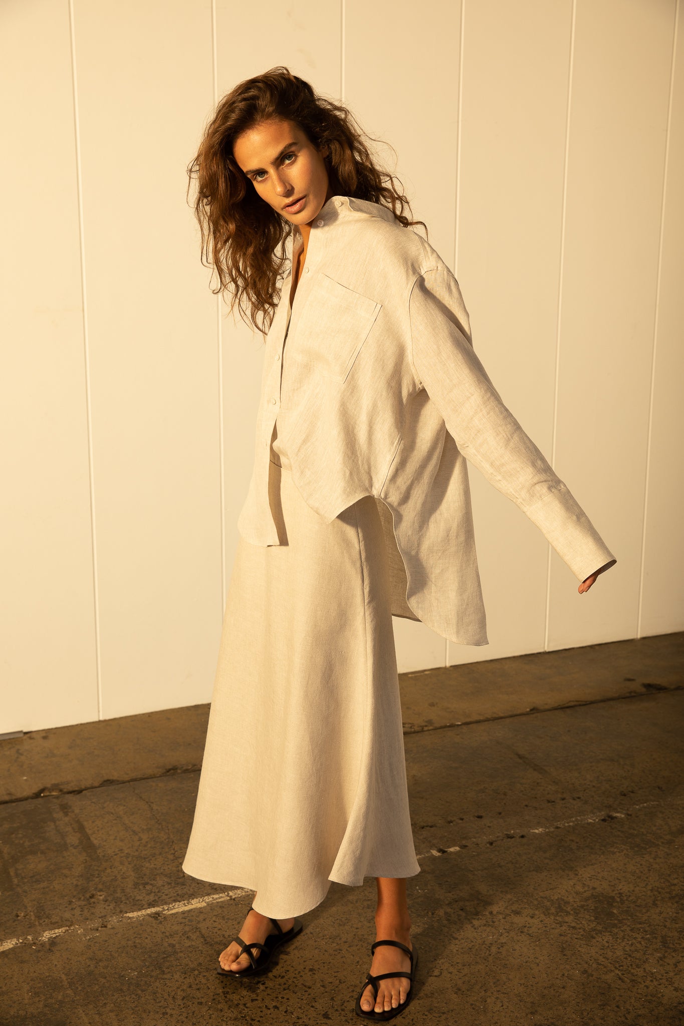 Asymmetric Linen Skirt