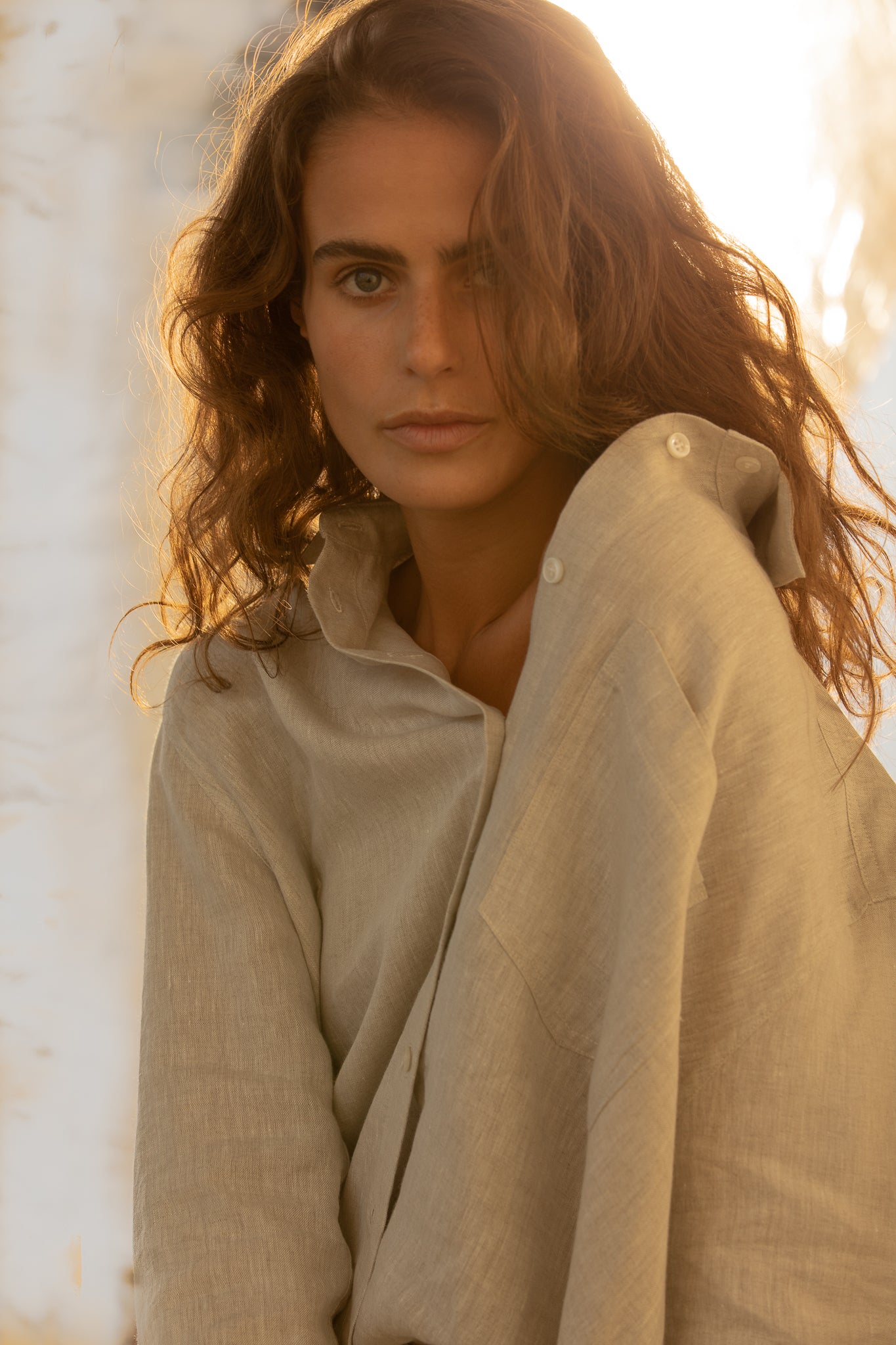 Long Sleeve Linen Pocket Shirt
